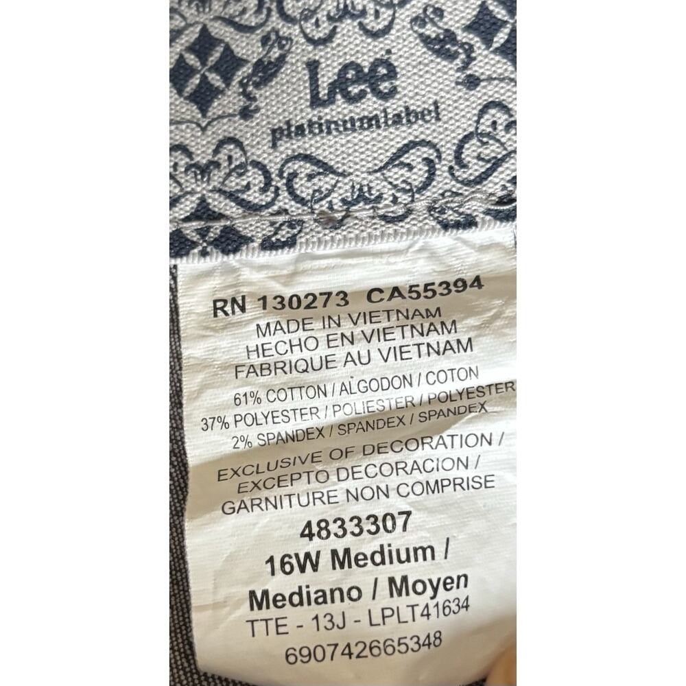 Lee Gray Jeans Sz 16 W Platinum Label No Gap Waist Straight Leg Mid Rise Office - Picture 5 of 6